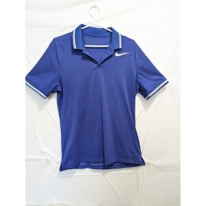 Nike Golf Polo Shirt Men's M Purple Polyester Dri-Fit Short Sleeve Swoosh Preppy